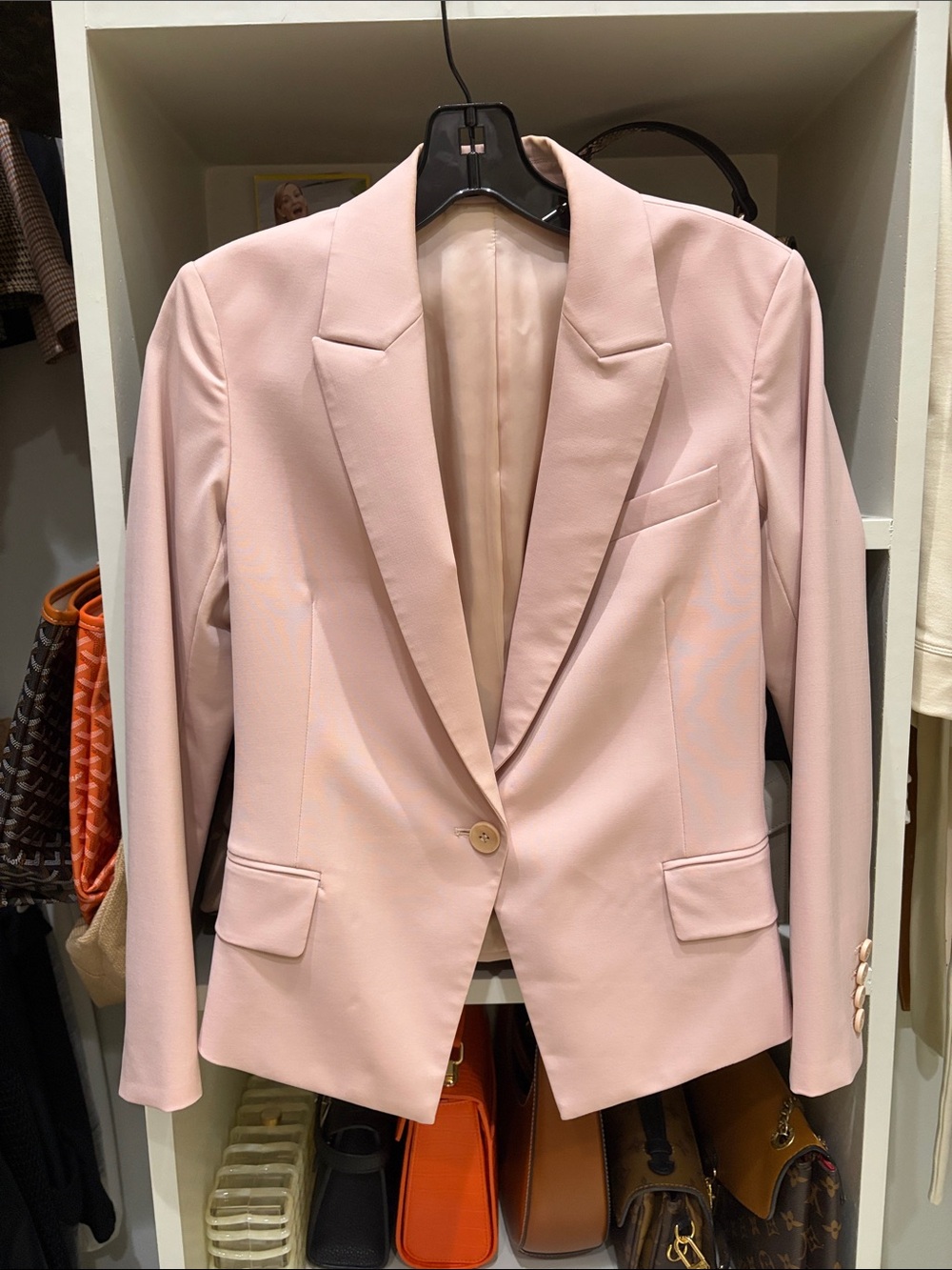 THEORY Short Cropped Blazer Jacket. Dusty Pink. SZ 0.